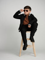 Black Varsity Bomber