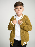 Golden Brown Varsity Bomber