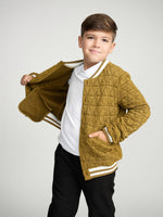 Golden Brown Varsity Bomber