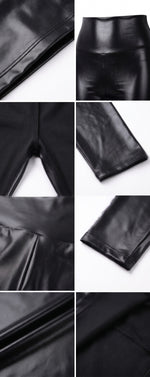 Sakkas Shiny Liquid Metallic High Waist Stretch Leggings - Made in USA