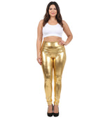 Sakkas Shiny Liquid Metallic High Waist Stretch Leggings - Made in USA
