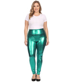 Sakkas Shiny Liquid Metallic High Waist Stretch Leggings - Made in USA