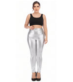 Sakkas Shiny Liquid Metallic High Waist Stretch Leggings - Made in USA