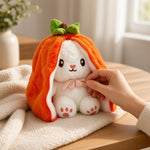 Reversible Strawberry Bunny Plush Toy Soft Polyester Stuffed Animal for Kids Hide and Seek Transforming Toy