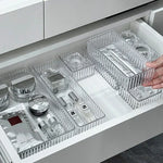 Unlimited Desk Drawer Organizers Set Plastic Bathroom Storage Makeup Organizer Clear Transparent Storage Box Bins Kitchen Gadget