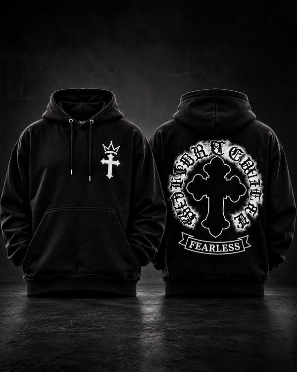 BLASS XTAR Fearless Hoodie front and back product photos