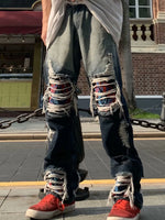 Men's Distressed Wash Loose Fit Jeans