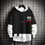 Hooded Sweatshirts Mens Letter Print Hoodies Streetwear Hip Hop Pullover Hoodie Men's Hooded Sweatshirt Men's Contrast Color Patchwork Hooded Sweatshirt Long Sleeve Pocket Jacket